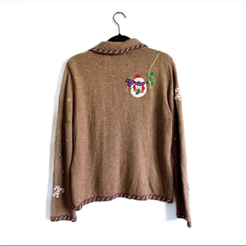 Reference Point Wool Blend Christmas Cardigan Med… - image 6